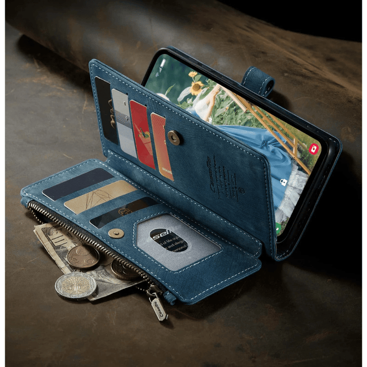 Saevio Magnetic Leather Wallet Case For Galaxy Note Series