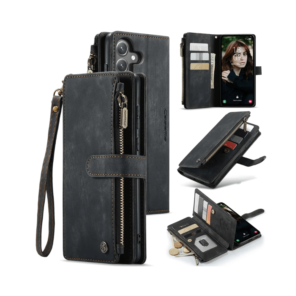 Saevio Magnetic Leather Wallet Case For Galaxy Note Series