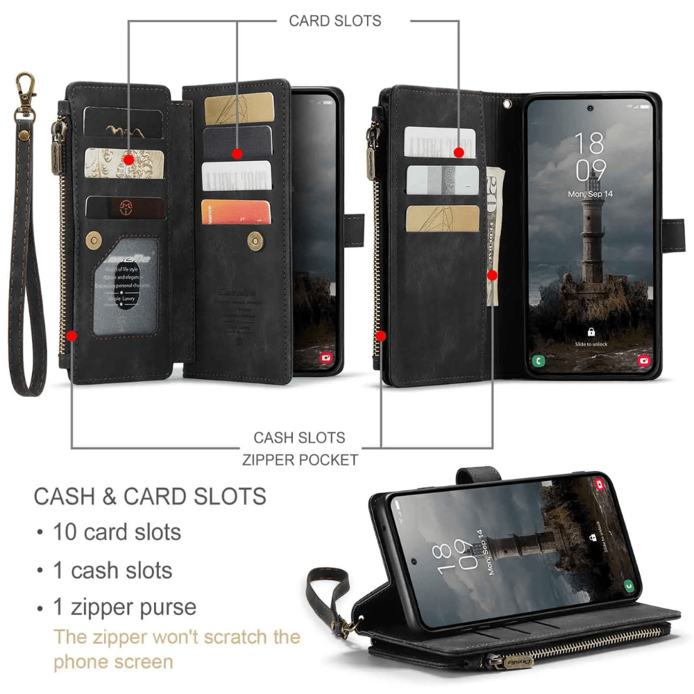 Salveo Magnetic Leather Wallet Case For Galaxy A Series - Astra Cases