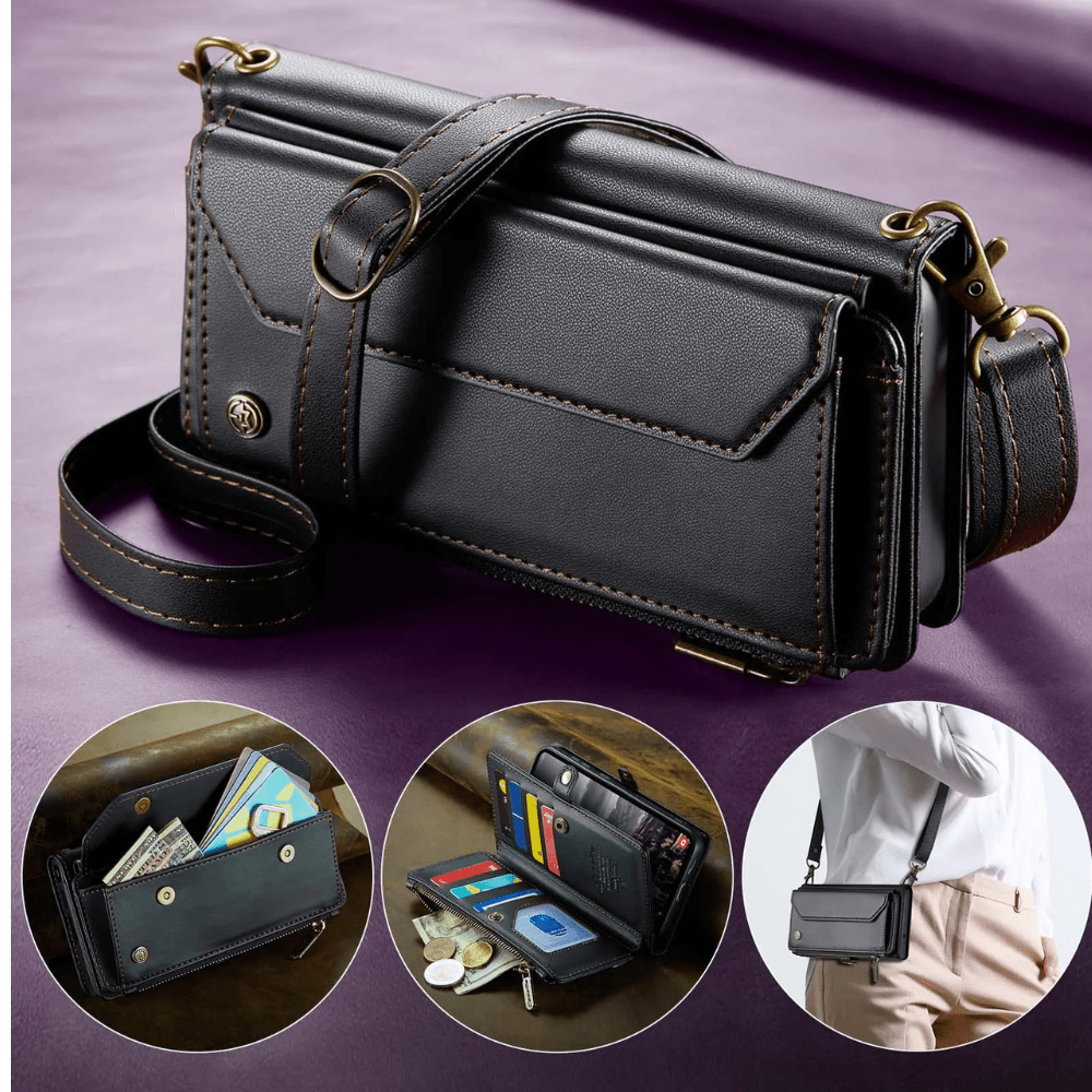 Teneo RFID Blocking Wallet Galaxy Case With Crossbody Strap And Lanyard - Astra Cases