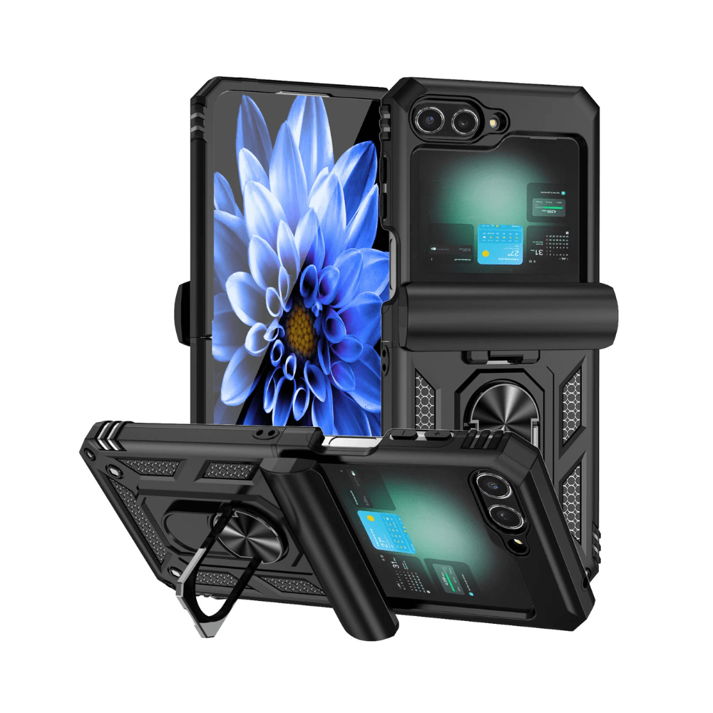 Ventus Heavy Duty Case For Galaxy Z Flip With 360° Magnetic Ring Kickstand - Astra Cases