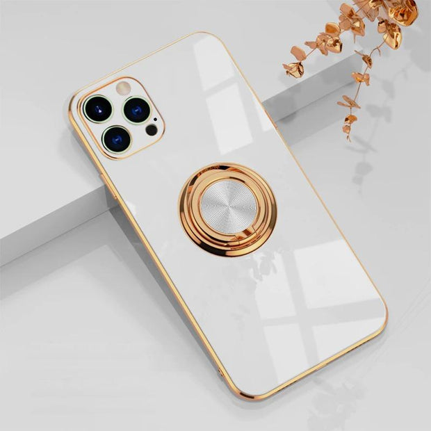 Aere Luxury Plated iPhone Case With Ring - Astra Cases