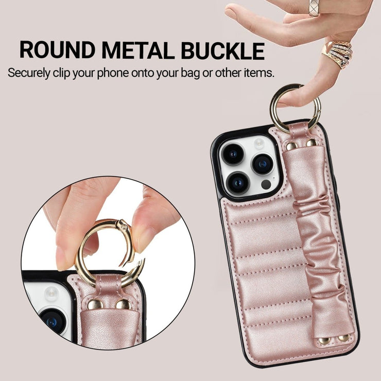 Alterna Luxury Leather iPhone Case With Wristband - Astra Cases