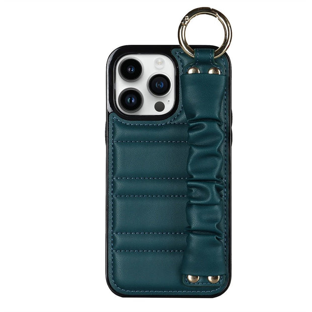 Alveus Leather iPhone Case With Metal Buckle and Pleated Wrist Strap - Astra Cases
