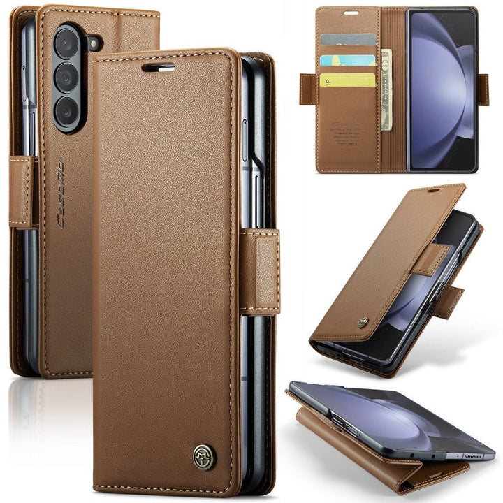 Concero Premium Leather Wallet Case for Galaxy Z Fold 5 With Card Slot - Astra Cases