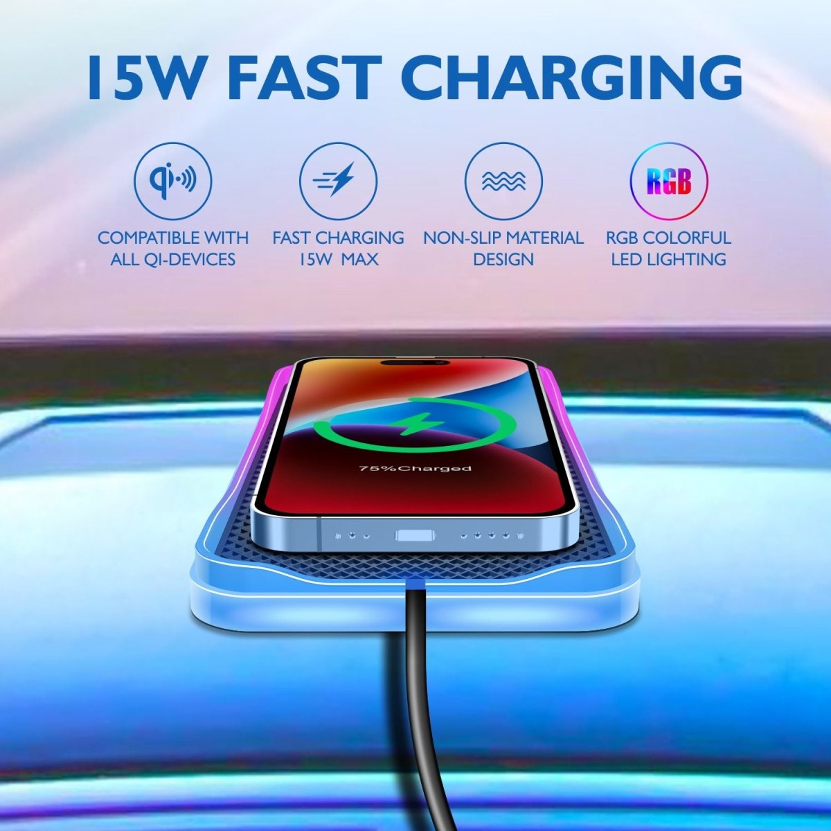 Converti Fast Charging Wireless Charging Pad With RGB LED - Astra Cases