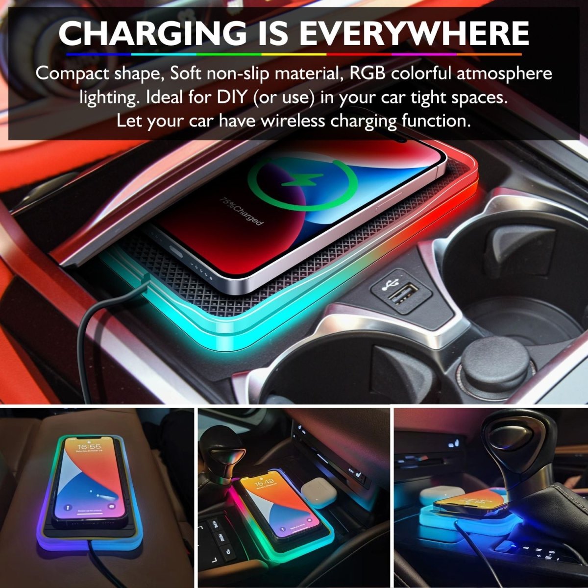 Converti Fast Charging Wireless Charging Pad With RGB LED - Astra Cases