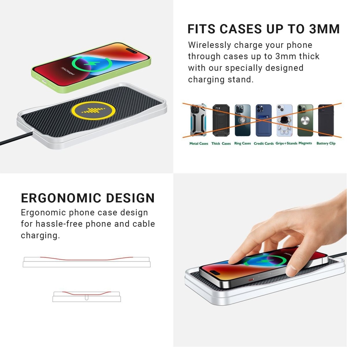 Converti Fast Charging Wireless Charging Pad With RGB LED - Astra Cases