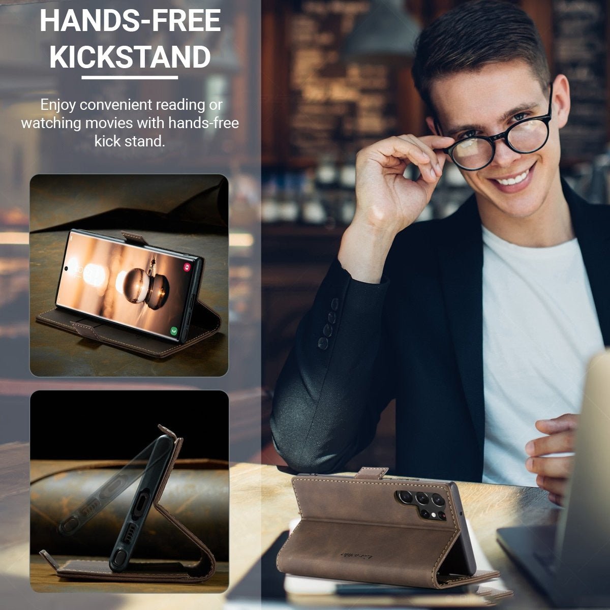 Dira Retro Leather Wallet Case for Galaxy S23 Series - Astra Cases