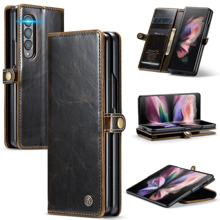 Divina Magnetic Leather Wallet Case for Galaxy Z Fold 3 - Astra Cases