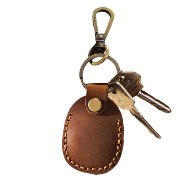 Emi Vintage Leather AirTag Keychain Case - Astra Cases