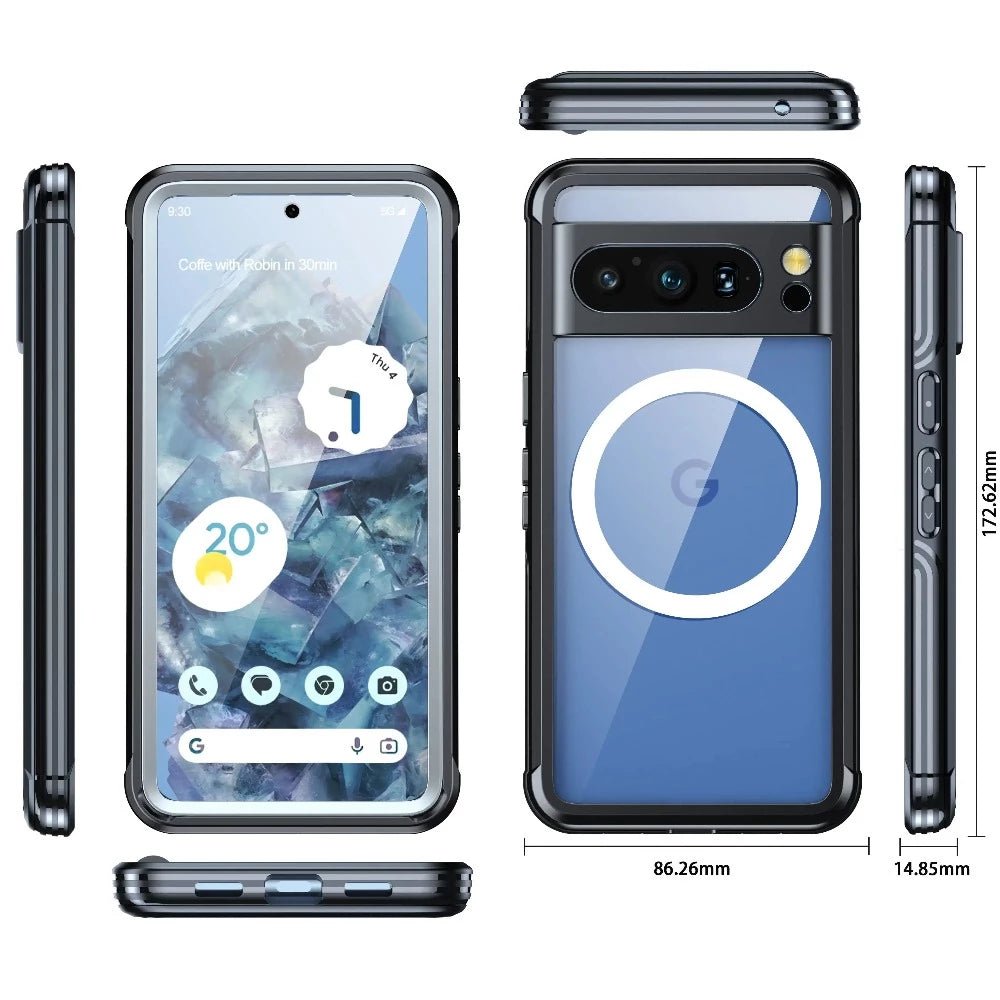 Eminus Pixel 8 Pro Magnetic Case With Built-in Tempered Glass Screen Protector - Astra Cases