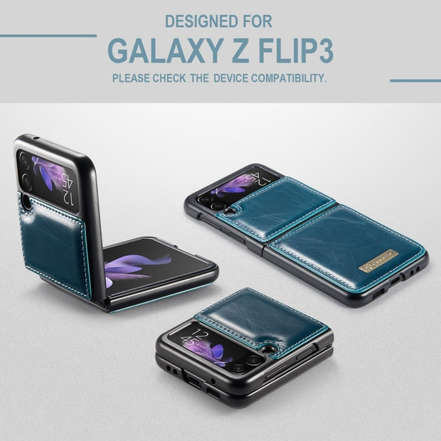 Erexi Luxury Leather Wallet Case For Samsung Galaxy Z Flip 3