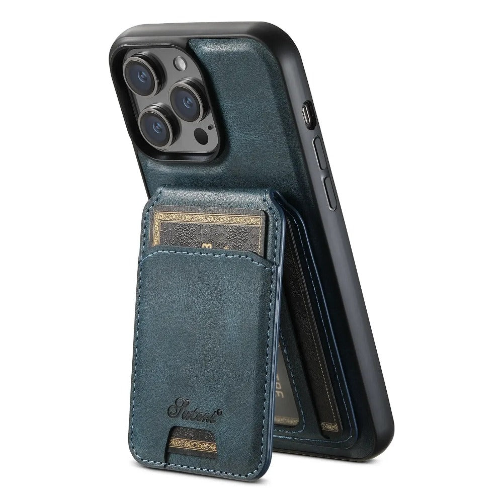 Foveo Premium Leather Case for iPhone 15 Series With Detachable Magnetic Card Stand - Astra Cases