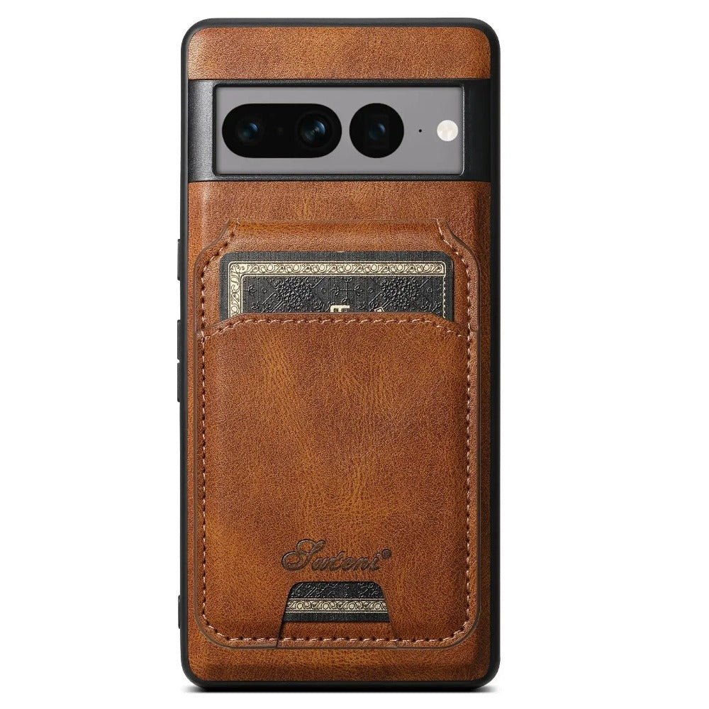 Insula Premium Leather Google Pixel Case With Detachable Magnetic Card Stand - Astra Cases