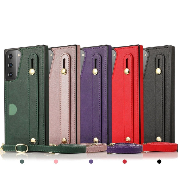 Mane Slim Leather Galaxy Shockproof Case With Wrist Strap - Astra Cases