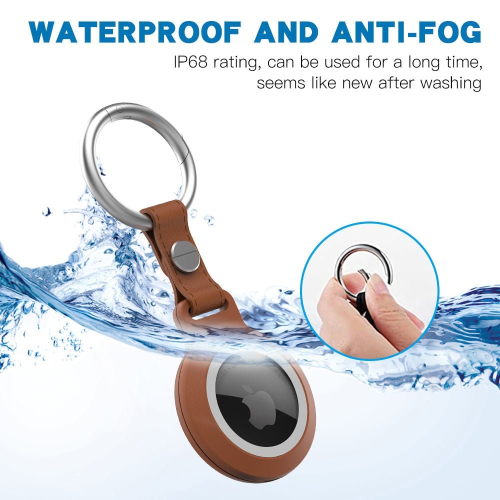 Mea Waterproof Airtag Leather Keychain Case - Astra Cases