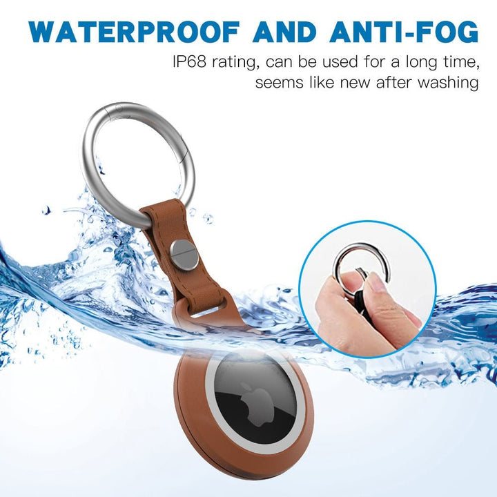 Mea Waterproof Airtag Leather Keychain Case - Astra Cases