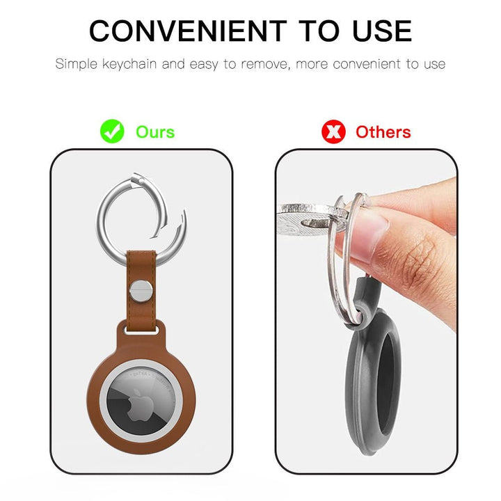 Mea Waterproof Airtag Leather Keychain Case - Astra Cases