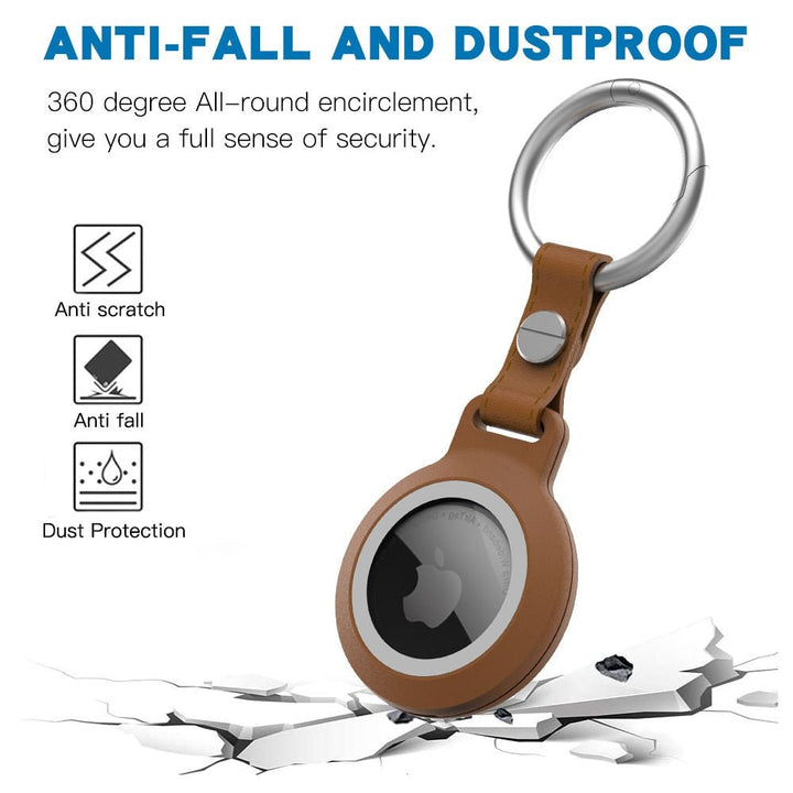 Mea Waterproof Airtag Leather Keychain Case - Astra Cases