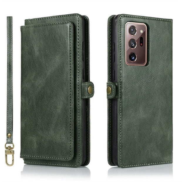 Mereo Magnetic Leather Galaxy Wallet Case with Lanyard and Card Slot - Astra Cases