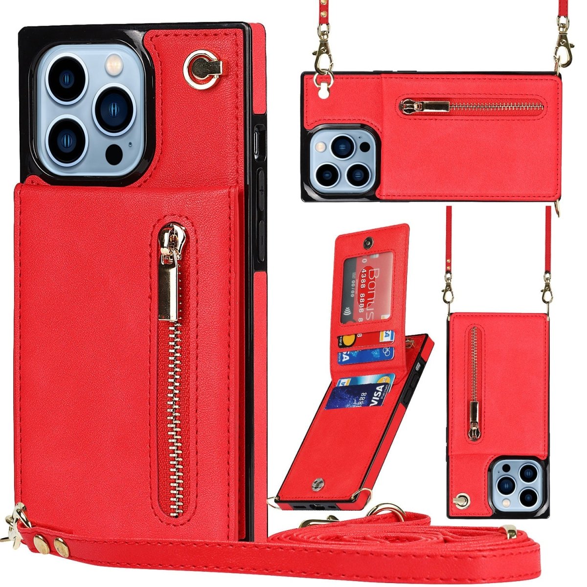 Nitida Crossbody Leather Case With Stand For iPhone 15 Series - Astra Cases