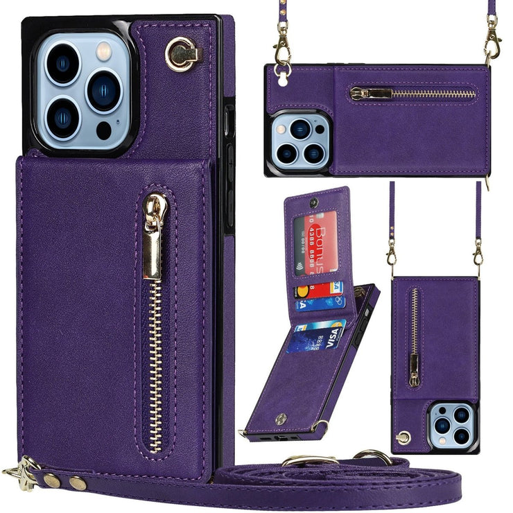 Nitida Crossbody Leather Case With Stand For iPhone 15 Series - Astra Cases