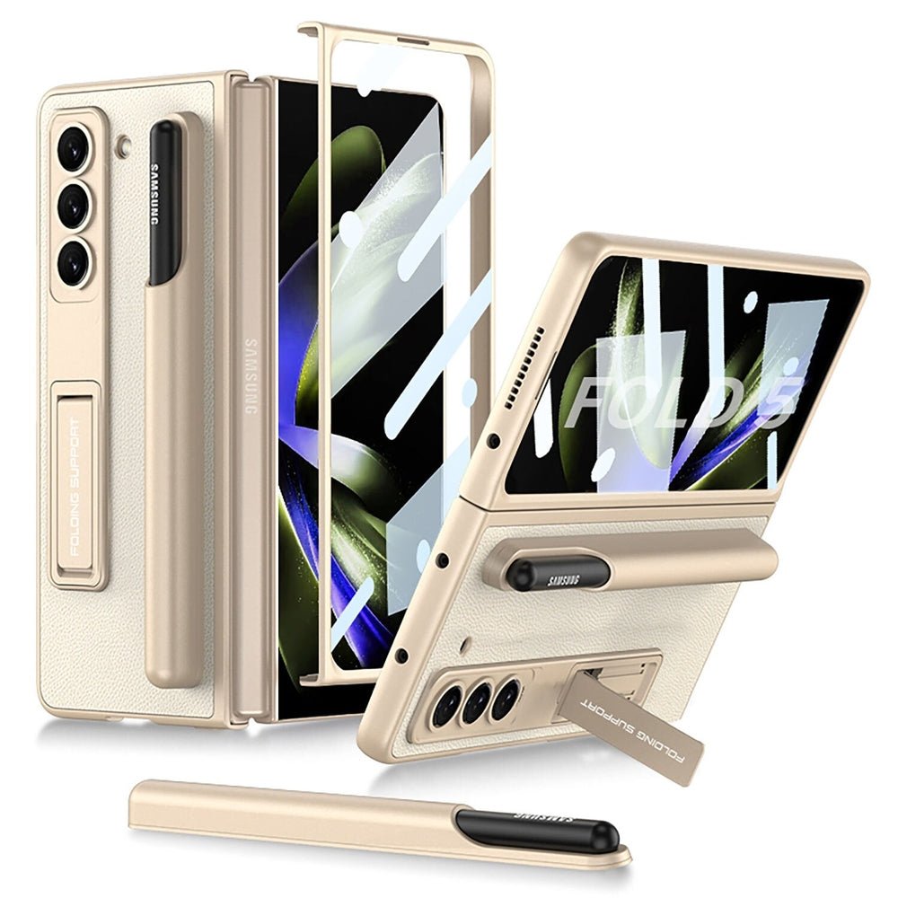 Novi Leather Grain Case For Galaxy Z Fold 5 With Lanyard And Pen Holder - Astra Cases