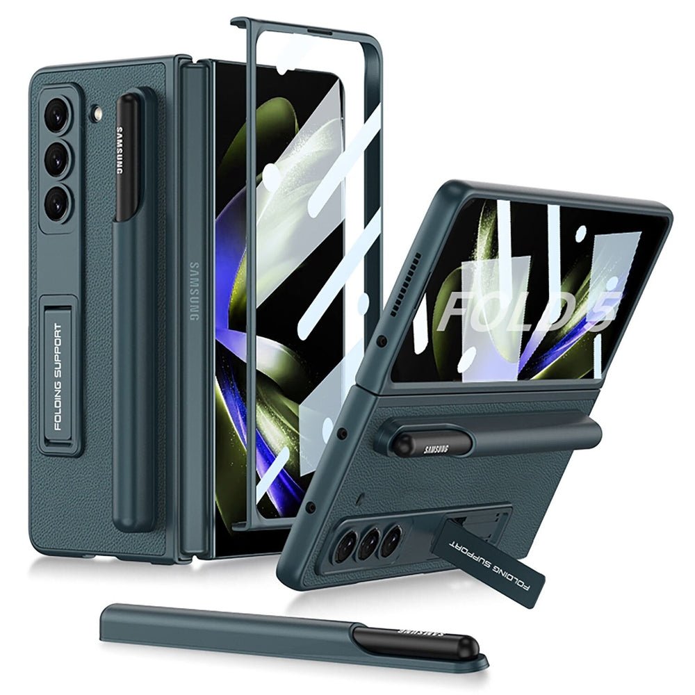 Novi Leather Grain Case For Galaxy Z Fold 5 With Lanyard And Pen Holder - Astra Cases