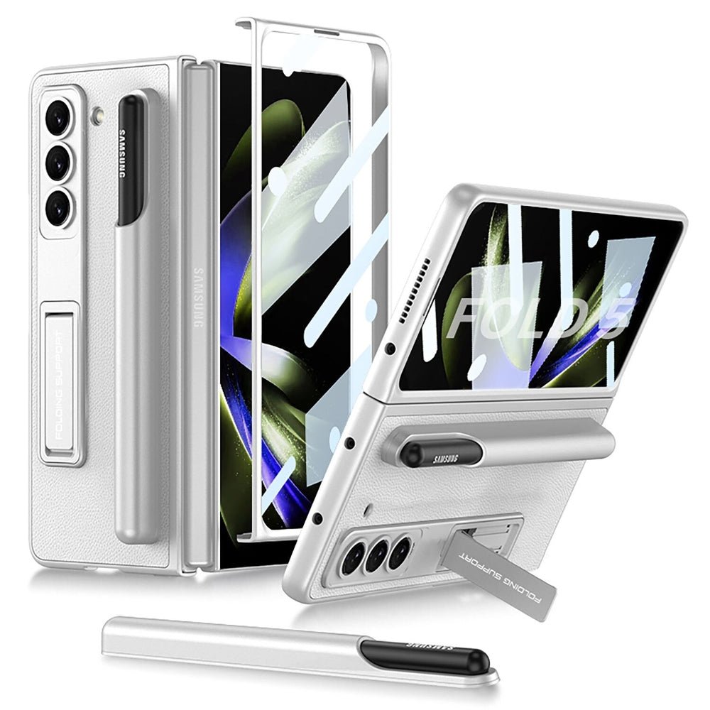 Novi Leather Grain Case For Galaxy Z Fold 5 With Lanyard And Pen Holder - Astra Cases