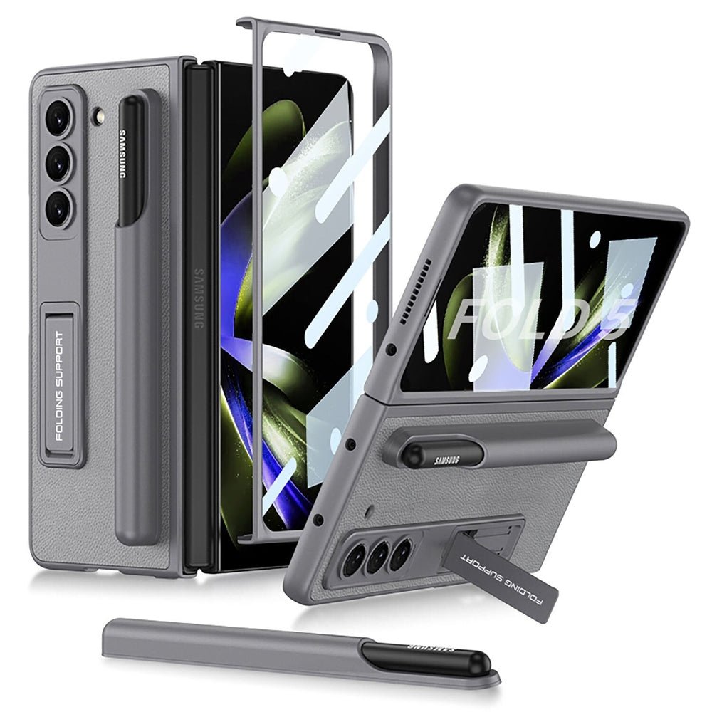 Novi Leather Grain Case For Galaxy Z Fold 5 With Lanyard And Pen Holder - Astra Cases