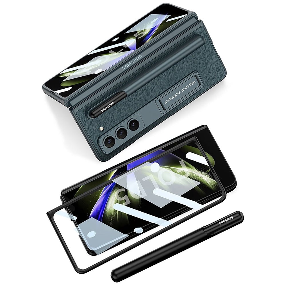 Novi Leather Grain Case For Galaxy Z Fold 5 With Lanyard And Pen Holder - Astra Cases