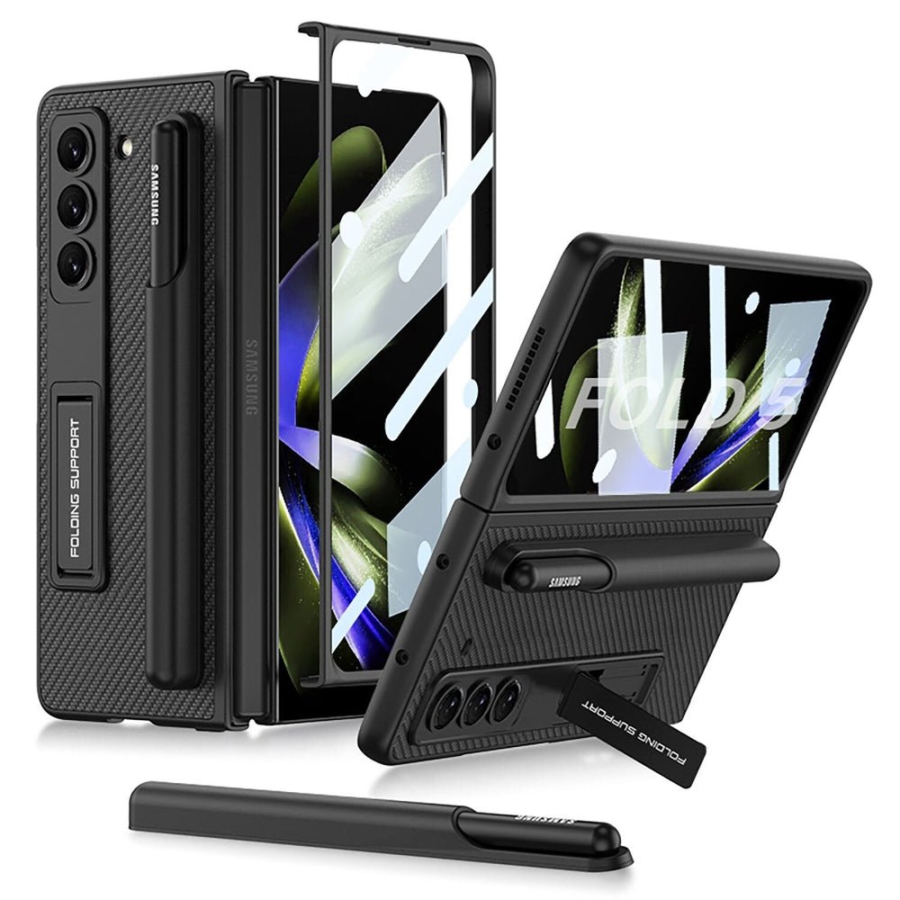 Novi Leather Grain Case For Galaxy Z Fold 5 With Lanyard And Pen Holder - Astra Cases