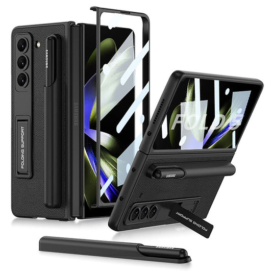 Novi Leather Grain Case For Galaxy Z Fold 5 With Lanyard And Pen Holder - Astra Cases