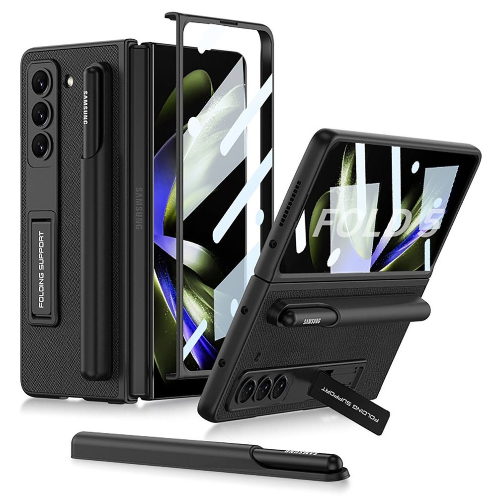 Novi Leather Grain Case For Galaxy Z Fold 5 With Lanyard And Pen Holder - Astra Cases