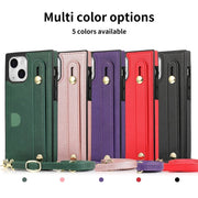 Nox Slim Leather Shockproof Case for iPhone 15 Series With Wrist Strap - Astra Cases