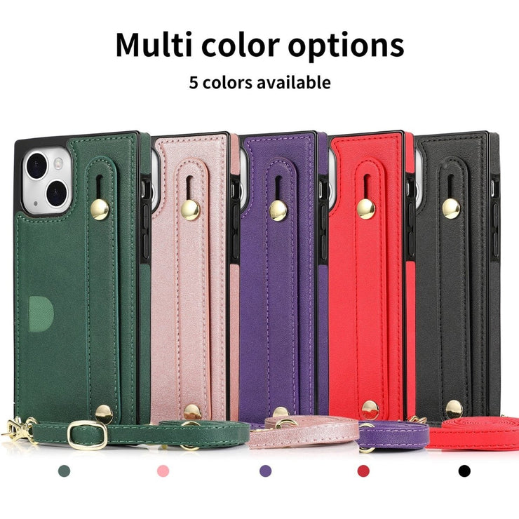 Nox Slim Leather Shockproof Case for iPhone 15 Series With Wrist Strap - Astra Cases