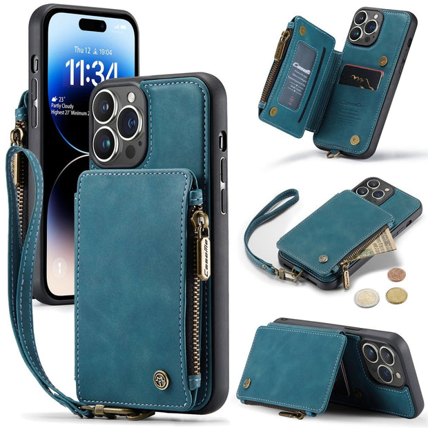 Saturn Leather iPhone Wallet Case for iPhone 14 and 15 Series - Astra Cases