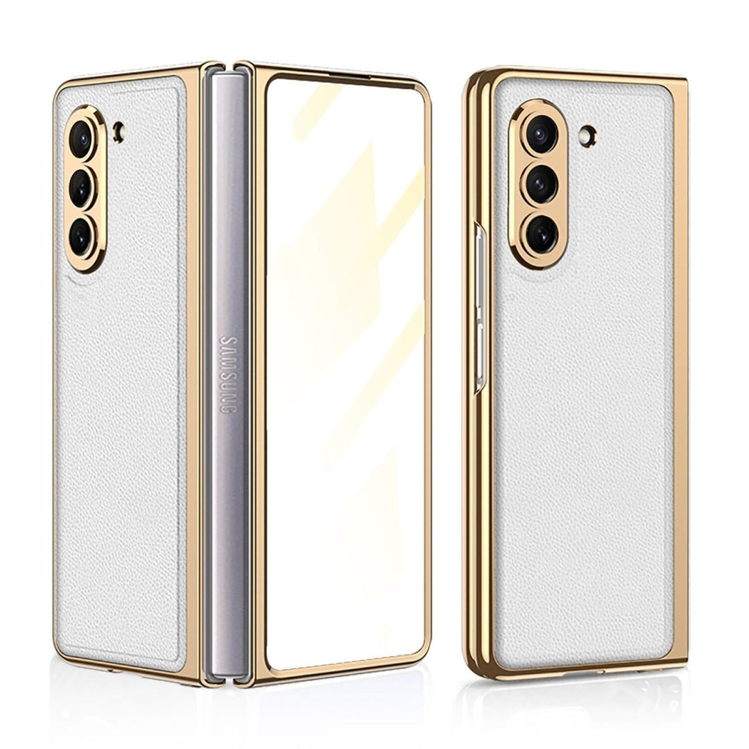 Sceptri Luxury Electroplated Leather Case For Galaxy Z Fold With 9H Tempered Film - Astra Cases