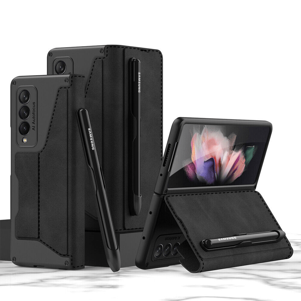 Tori Folding Leather Case with Detachable Pen Holder & Card Slot For Galaxy Z Fold 5 - Astra Cases