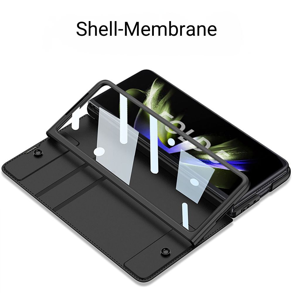 Tori Folding Leather Case with Detachable Pen Holder & Card Slot For Galaxy Z Fold 5 - Astra Cases