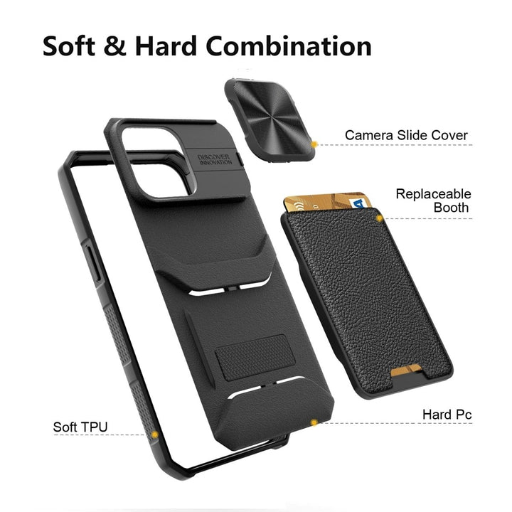 Vero Shockproof Wallet Case With Slide Camera Cover for iPhone 14 Series - Astra Cases