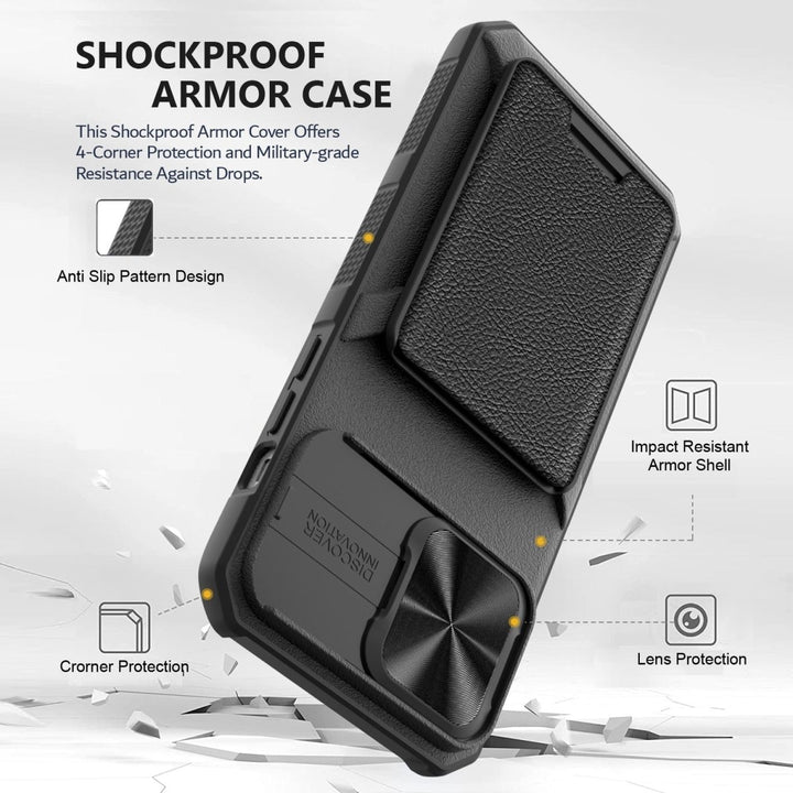 Vero Shockproof Wallet Case With Slide Camera Cover for iPhone 14 Series - Astra Cases